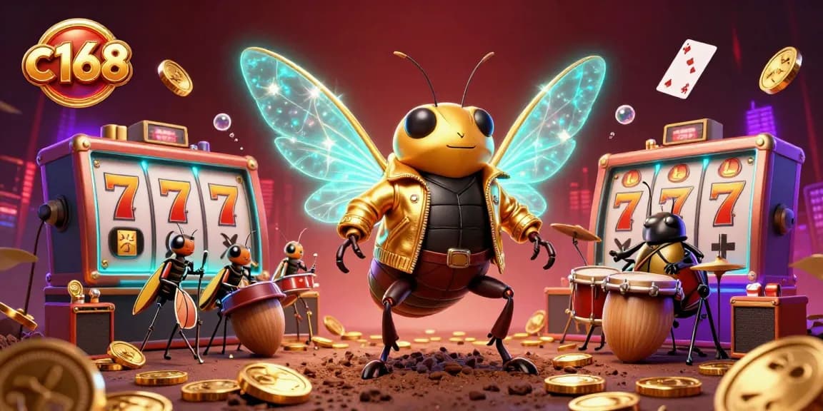 Experience thrilling gameplay at c 168 with vibrant slot reels and electric rock star elements.