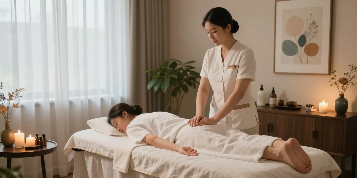 강남러시아출장에 적합한 아늑한 마사지 치료실의 모습, 편안한 분위기와 아늑한 조명으로 긴장을 풀어주는 공간
