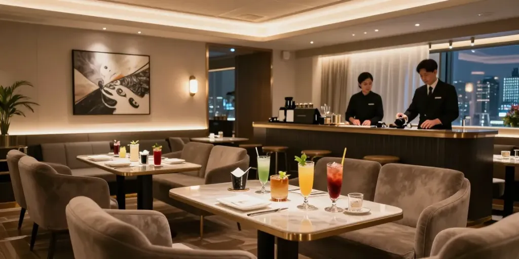 강남 타이밍의 고급스러운 프라이빗 룸, 우아한 인테리어와 세련된 분위기.