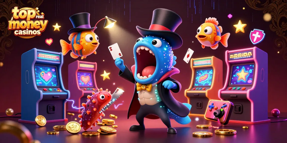 Watch the top real money casinos come alive with vibrant characters in an exciting gaming scene.